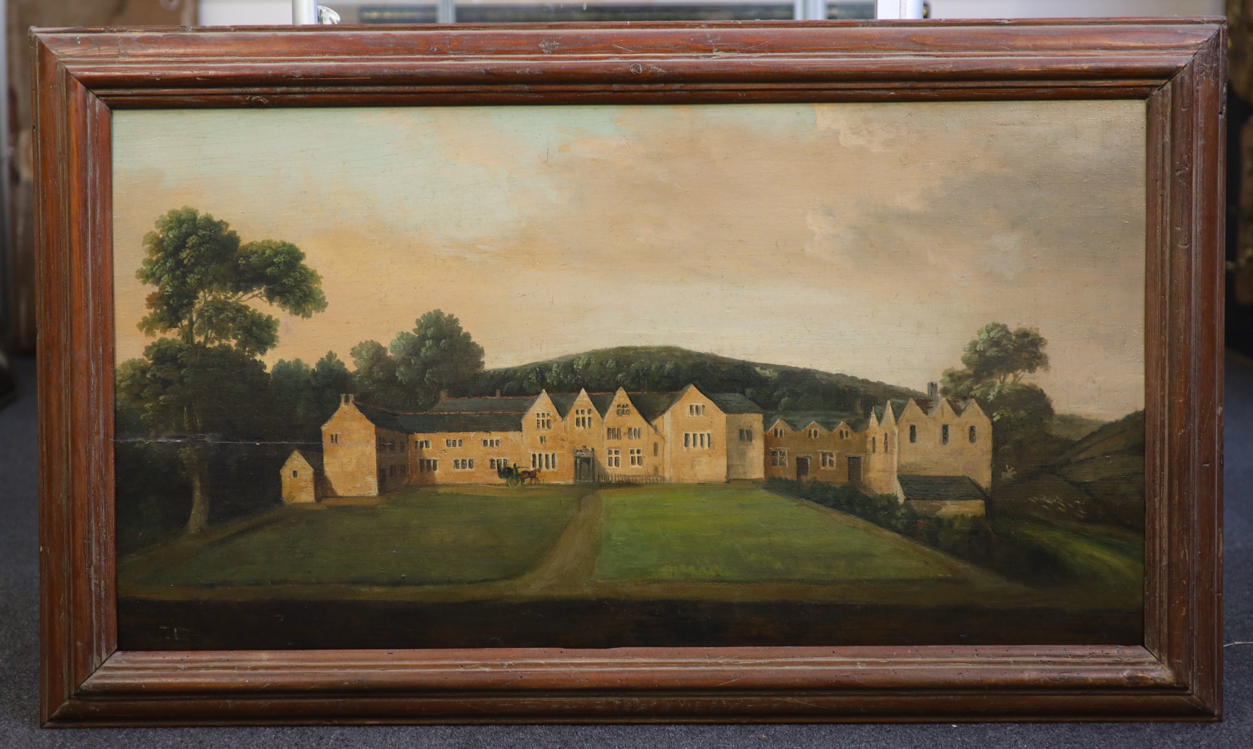 18th century English School , Cefn Mably, Glamorganshire, Wales, oil on panel, 97 x 51.5cm